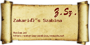 Zakariás Szabina névjegykártya
